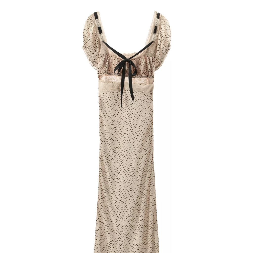 Cream and Black Polka Dot Dress